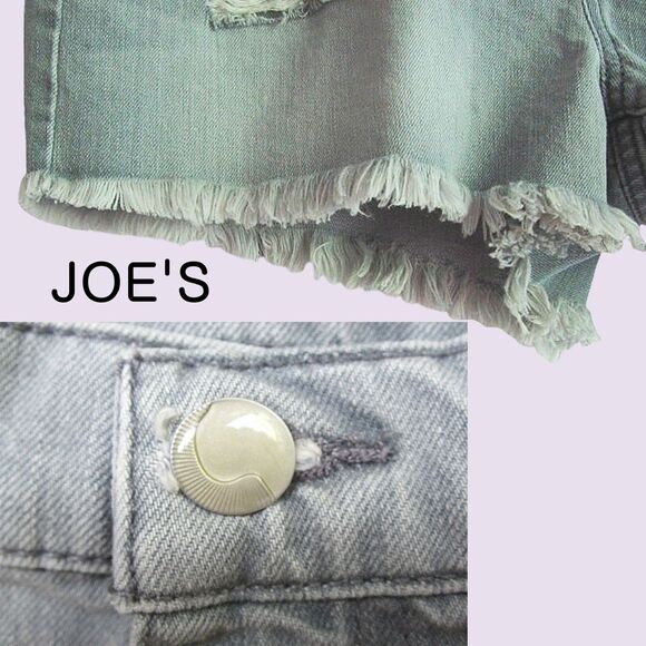 JOE's NEW GABRIELLE Grunge Distressed Denim Cut Off Shorts 30 - Picture 6 of 12